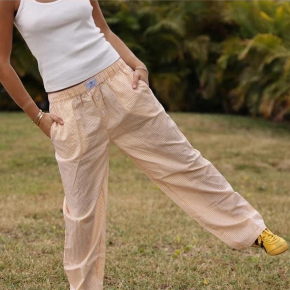 parke brand new never worn striped boxer pants in color butter size xs